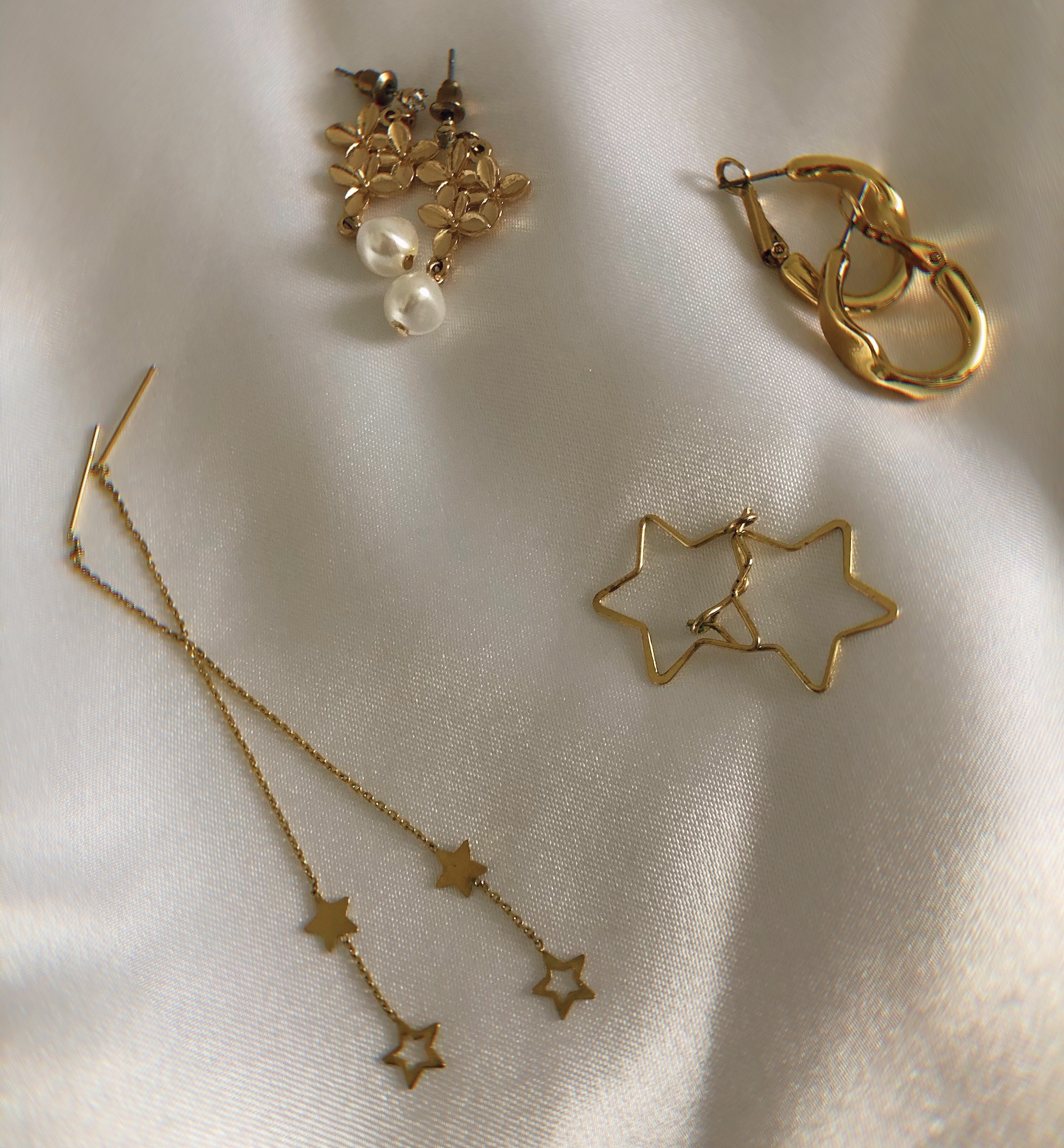 D. Louise, Jewelry, D Louise Waterproof Gold Plated Dainty Necklace  Earrings Set